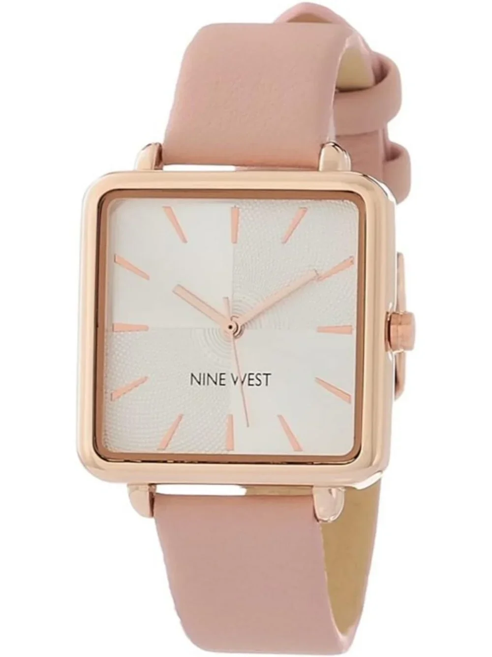 Women's Pink/Rose Gold Crystal Lens Faux Leather Strap Stylish Dress Wrist Watch